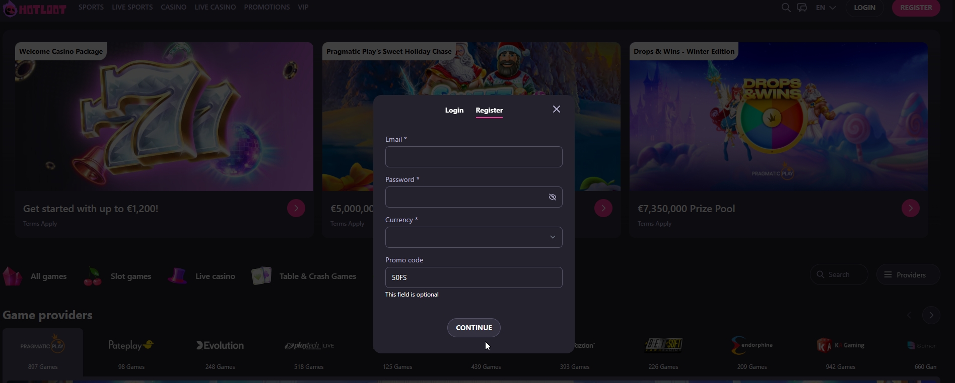 Hotloot - 100 Giros Gratis